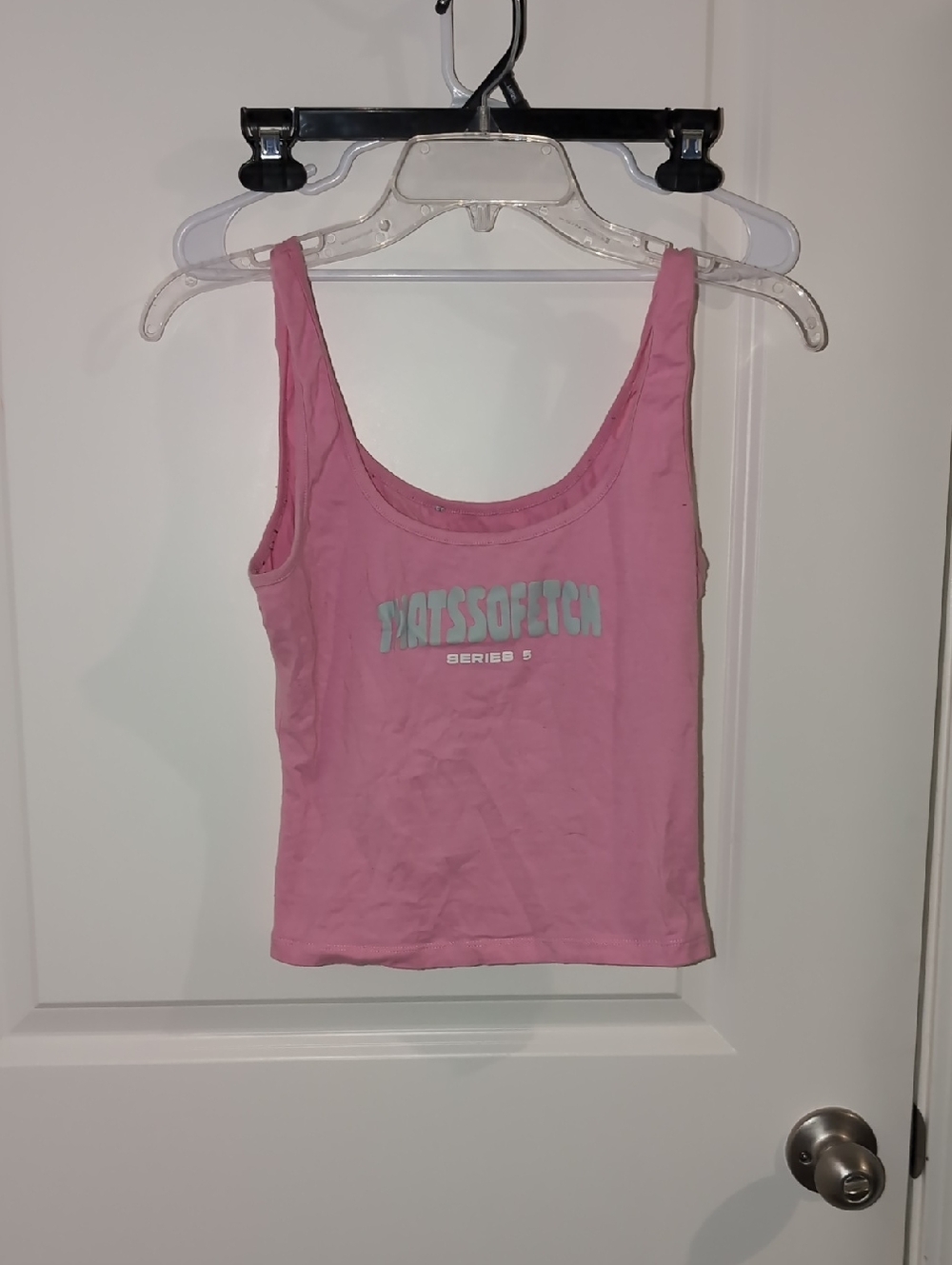 Pink Scoop Neck Graphic Tank Top - Thats So Fetch